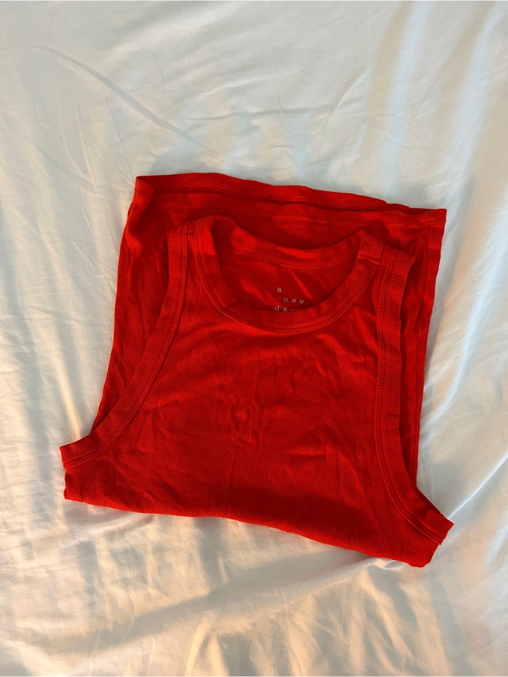 A new day Red Ribbed Tank Top - Picture 2 of 4